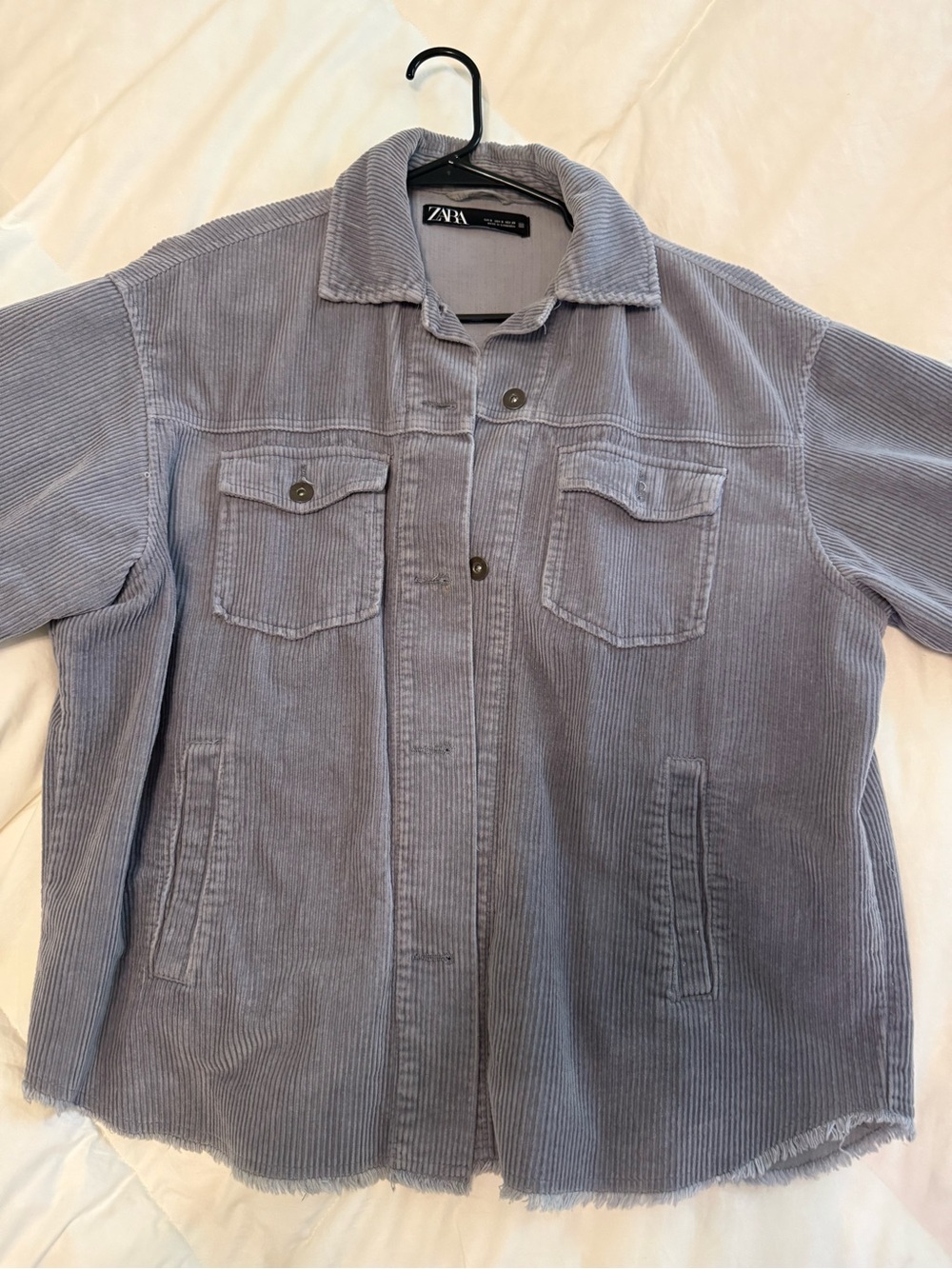 Zara Dusty Blue Corduroy Shacket